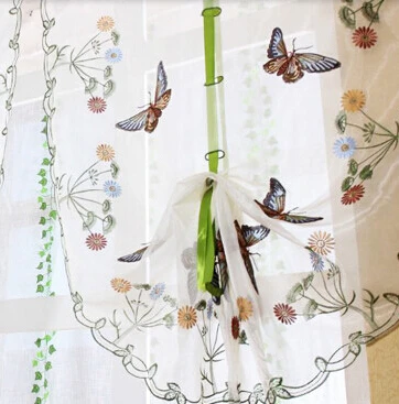 Высококлассные занавески для сада, гостиной, спальни, короткие занавески, вышивка, Сардиния, Римский затвор, Бабочка, тюль, домашний декор, WP242#20 - Цвет: Butterfly
