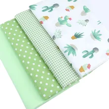 Syunss cacto verde rede ponto impresso tecido de algodão, diy telas de patchwork costura bebê brinquedo, cama, acolchoamento, tecido