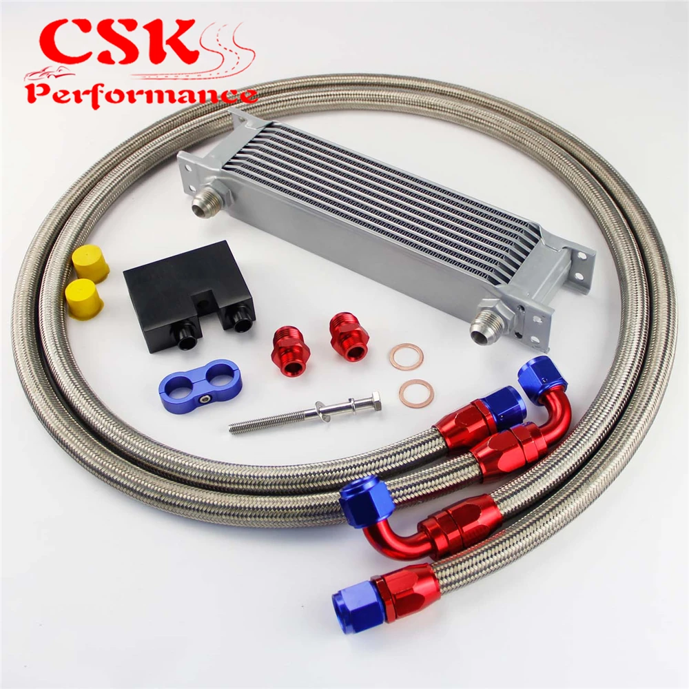 10 Row 248mm AN10 British Oil Cooler Kit Fits For BMW N54 Engine Twin Turbo 135i E82 335i E90