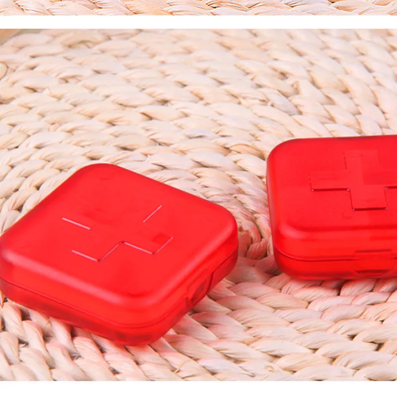 New Portable 4 Slot Medicine Case Organizer Plastic Pill Drug Boxes Container Compartment Medicine Tablet Holder TB Sale