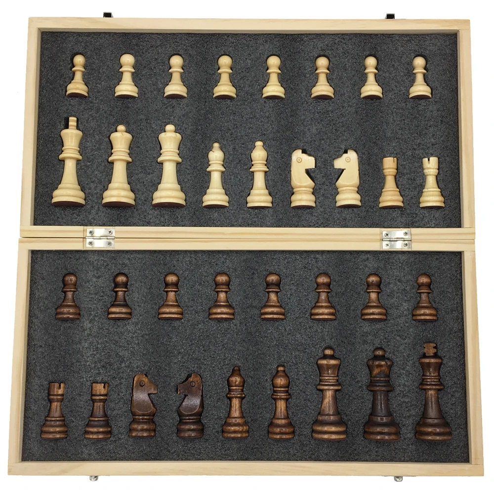 

Standard Wooden Chess Set Folding Table With Magnetic Pieces Board Size 39 cm x 39 cm Chess Tournament Outdoor Travel Games