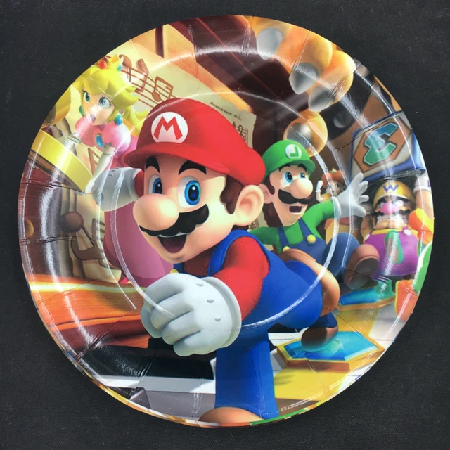 6pcs 7inch Super Mario design Paper Plates for Kids Birthday Party