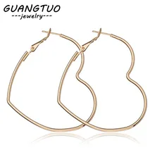 Новые модные серьги-кольца в форме сердца для женщин, модные серьги, ювелирные изделия для ушей, букле О 'Риль, женские гипербола, серьги, бижутерия, подарок EB2095