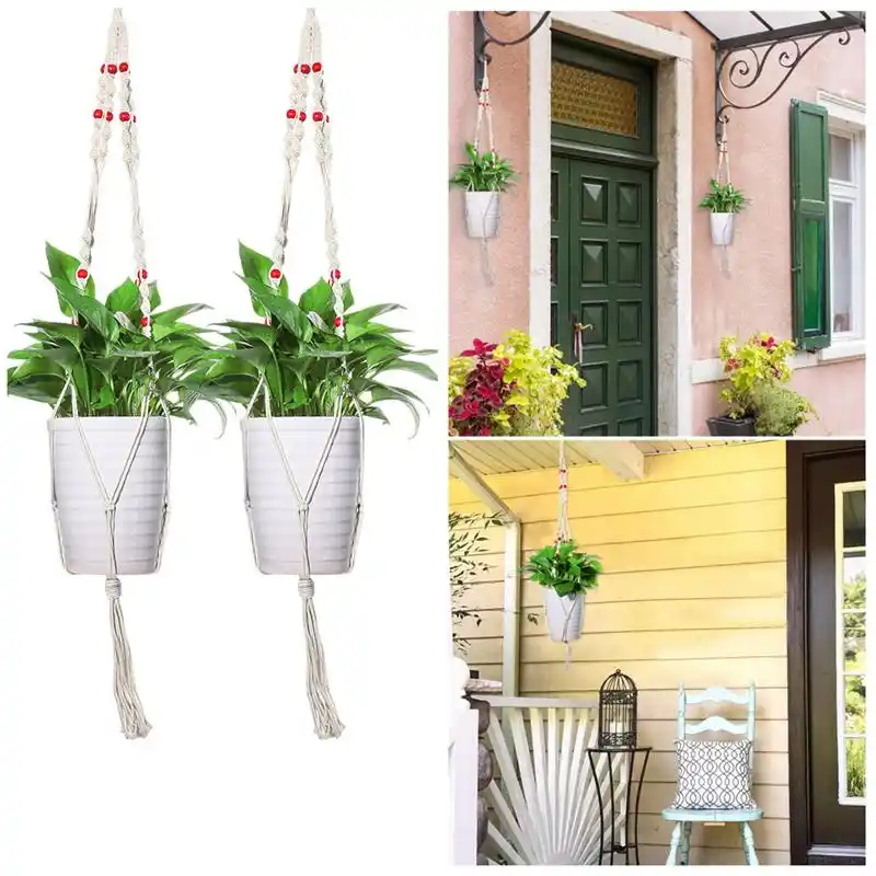 2pcs Plant Hanger Flower Pot Plant Holder For Indoor Outdoor