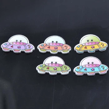 

50pcs/lot Mix Muticolor Wooden Buttons Cute Airship 2 Holes Sewing Wood Buttons for Handmade Craft Decoration 28x18mm MT0805