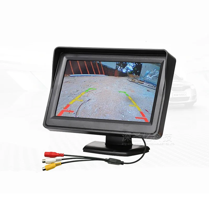 

4.3 Inch HD Desktop Car Vehicle Display Screen 2-Channel Video Input Visual Reversing Image Priority Video Playback HD Monitor