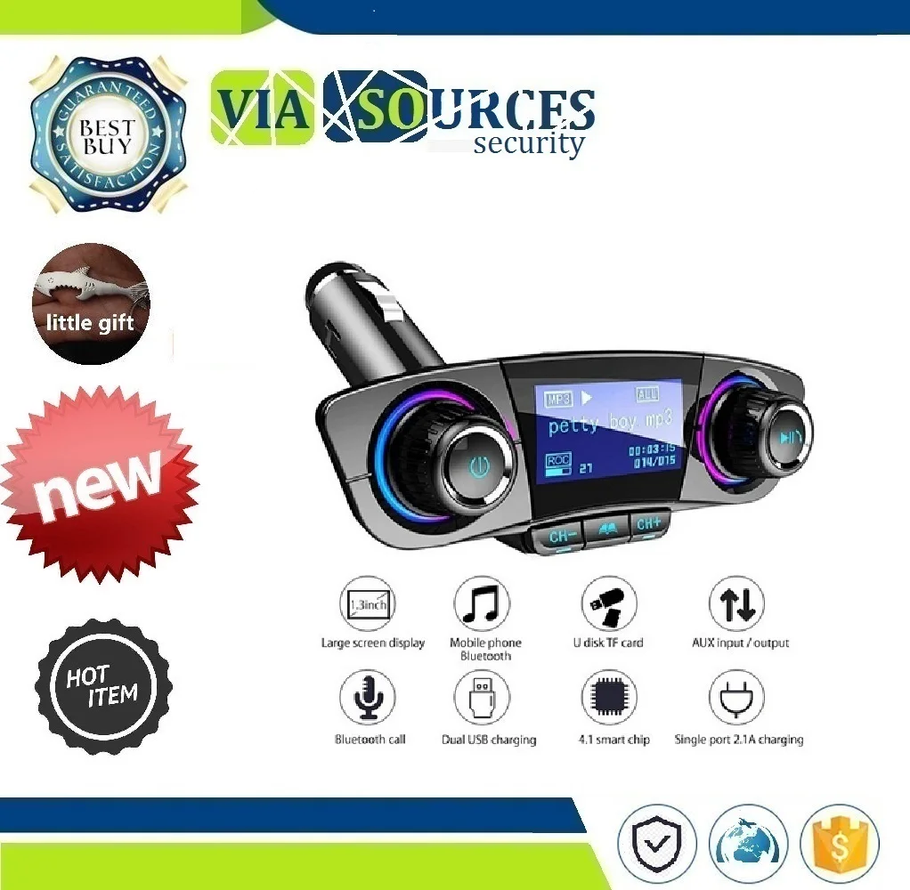 

MP3 Player Handsfree Bluetooth Car Kits Radio Audio Adapter 5V 2.1A with Car MP3 Player FM Transmitter BT06 Bluetooth 4.0