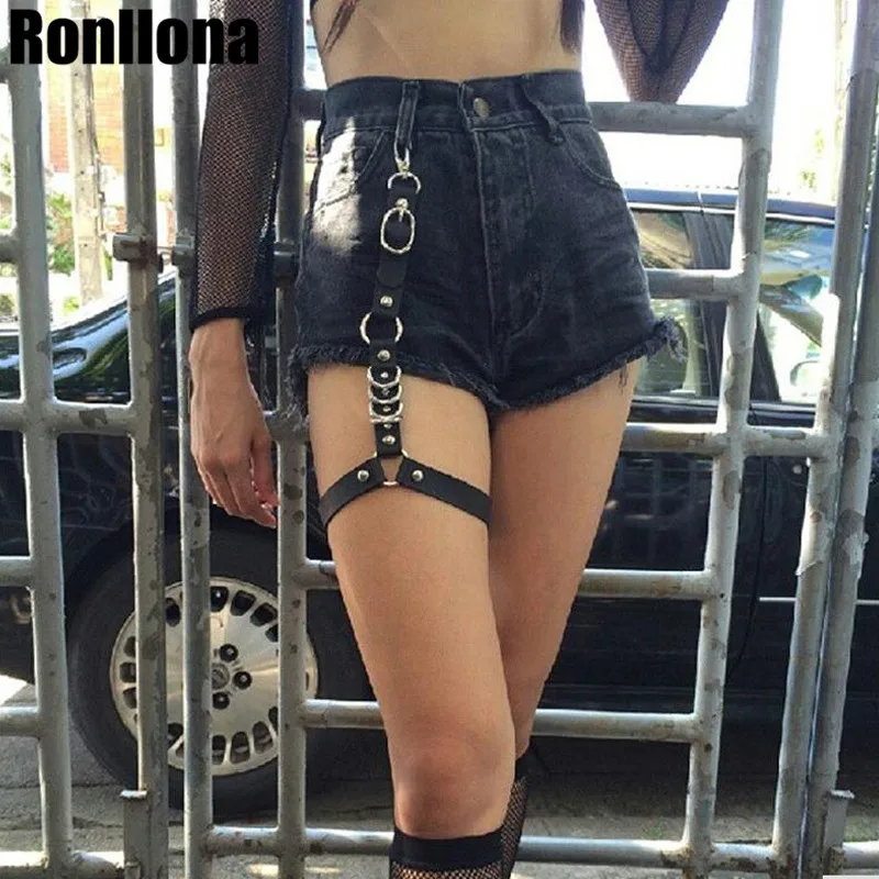 

Leather Harness Body Bondage Cage Sexy Women Harness Underwear High Waist Suspenders Punk Rock For Women Garter Belt Stockings