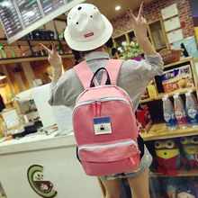 Новая Мода Опрятный Стиль Женщины Рюкзак Холст Cute Cat Мультфильм Печати Рюкзак Для Девочек-Подростков Школьные Рюкзаки Сумки