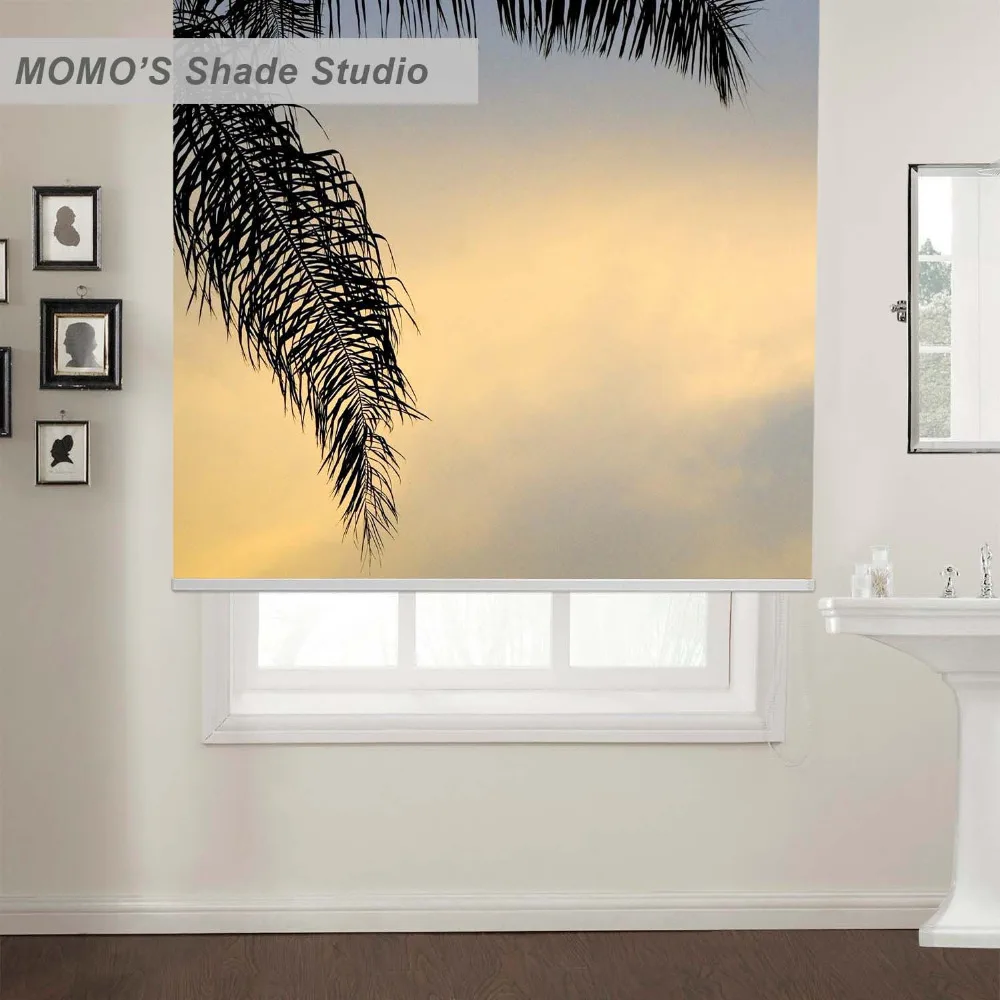

MOMO Thermal Insulated Blackout Fabric Custom Scenic Window Curtains Roller Shades Blinds,PRB set222
