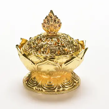 

Alloy Bronze Mini Incense Burner Tibetan Lotus Incense Burner Incensory Metal Craft Home Decor 7.8*7.2*6.0cm