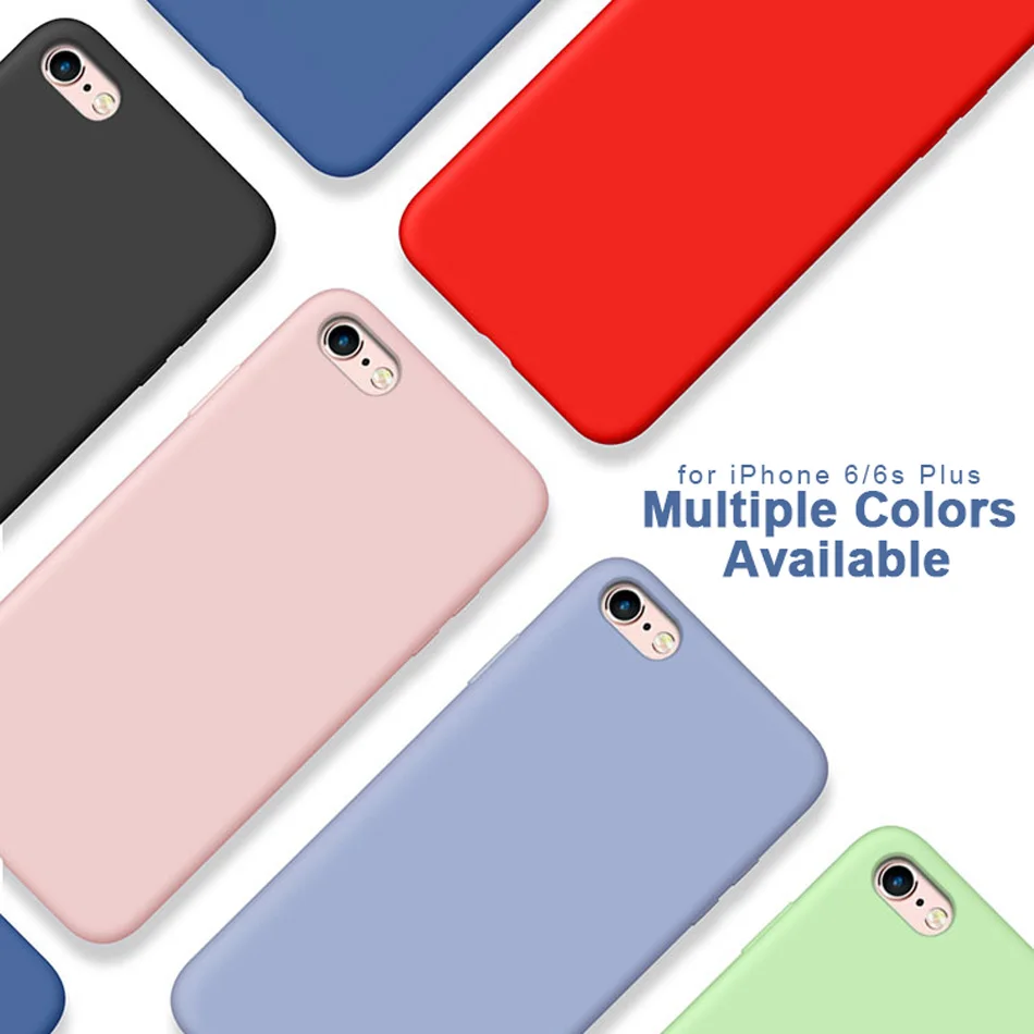 i6 Case for iPhone 6S Plus Luxury Original Liquid Silicone Case Rubber  Microfiber Cloth Lining Cushion Cover for iPhone 6 Plus, image size:950x950
