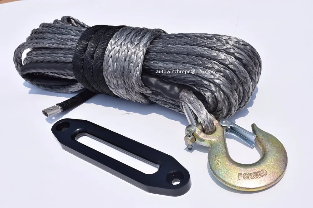 12mm*30m Grey Replacement Winch Cable with 10" Hawse Fairlead,Kevlar