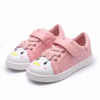 

Toddler White Shoes For Girls Kids Casual Sneakers Sports Running Shoes Children Cartoon Flats With Cute Bow-knot Canvas Shoes