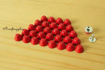

Purse feet studs leather rivet bag clothing shoes 100 sets 10 mm red M64C