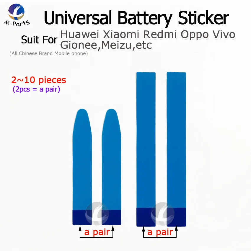 2~ 10 шт Универсальный аккумулятор клейкая наклейка для huawei Xiaomi Vivo Redmi Oppo Gionee и т. Д. Легко тянет бесследную ленту полосы