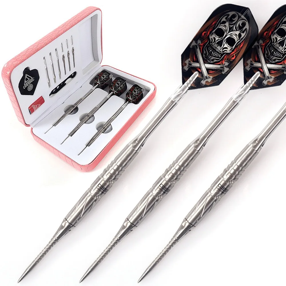 CUESOUL  FIGHTING SOUL 18 Gram 95% Tungsten Conversation Steel Tips Darts With Dart Sharpener,Dart Flight,Dart Shaft