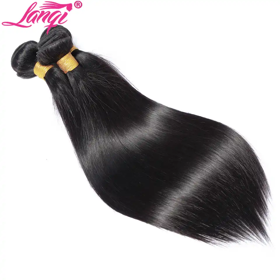 Lanqi Straight Hair Bundles With Frontal Brazilian Human Hair