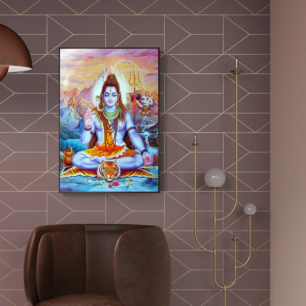 Shiva Lord Canvas Paintings On Wall Hindu Gods Art Hinduism Posters