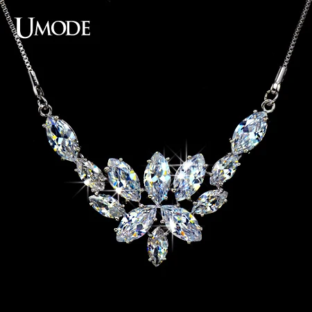 UMODE &quotЦвет любви&quot Свадебное ожерелье с подвесками и швейцарским искусственным