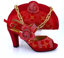 Neueste Italienische Schuhe Mit Passender Tasche Mit Steinen Für Party Fashion Afrikanische Frauen Schuhe Und Passende Taschen MM1008
