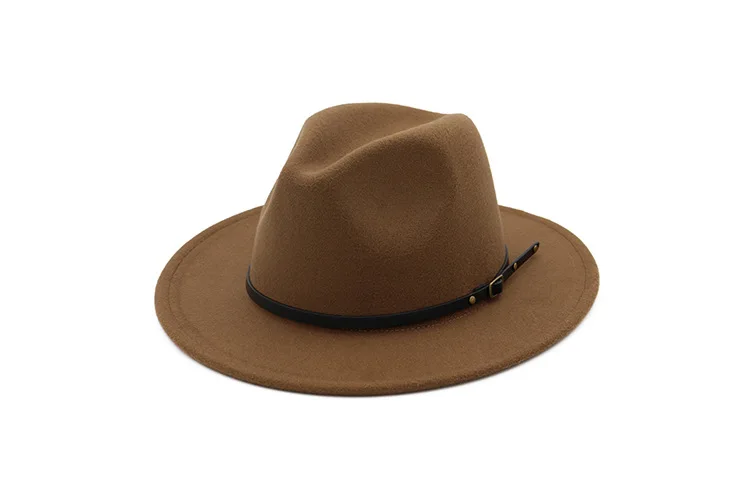 [Dingdnshow] шляпа в стиле винтаж шерстяные шапки; Широкий джазования с полями в армейском стиле, Hombre, фетровая шляпка шерстяная шапка женская зимняя Cap Top шапка для Для женщин Для мужчин