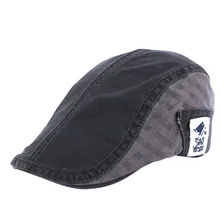 Новая мода мужские повседневные береты сплошной цвет хлопок Материал Вышивка Кепка для улицы эластичный 58 см Высокое качество Мужские Шапки Берет