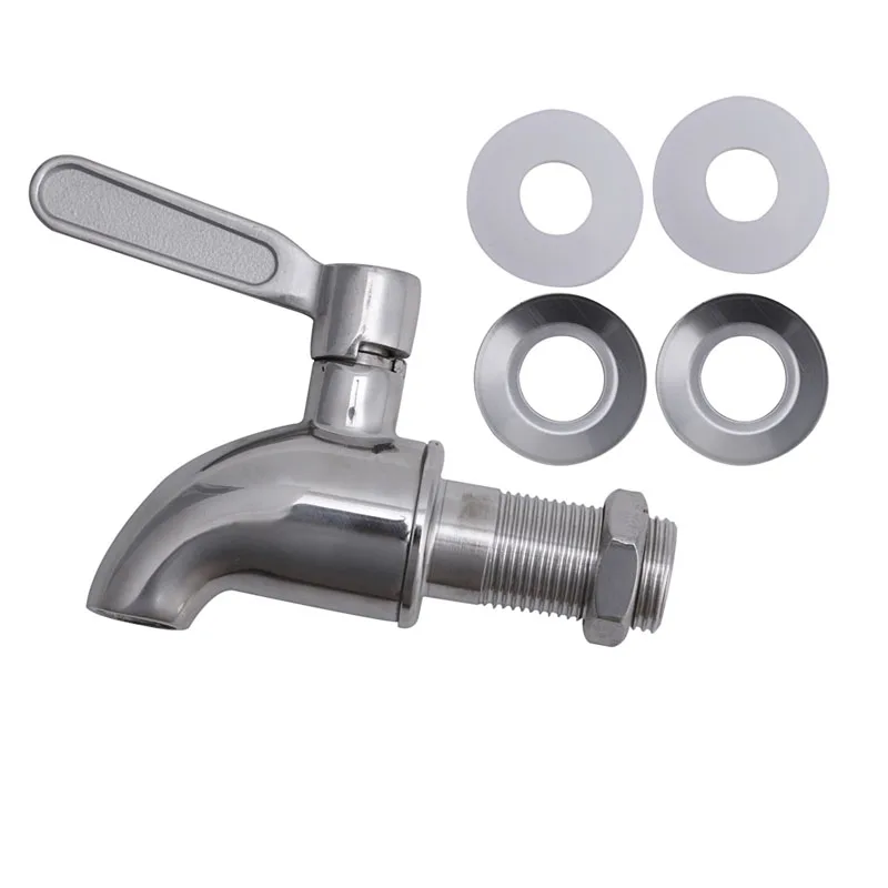 

Stainless Steel Beverage Drink Dispenser Wine Barrel Spigot / Tap M16 Round Kitchen Parts