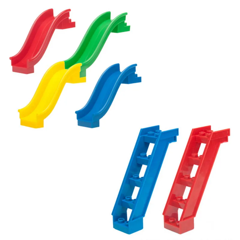 4pcs Slide 2 Ladder Set Brick Part Baby Building Blocks Accessory Compatible with Duploe baby-blocks