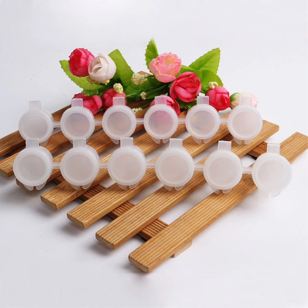 

5ml Six Conjoined Button Shape Transparent Plastic Mini Round Gouache Acrylic Painting Storage Box