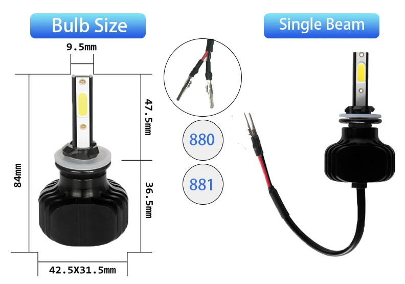 YHKOMS H1 светодиодный авто лампы H3 H7 H8 H9 H11 9005 9006 HB3 Hb4 880 881 H27 фар Светодиодный D2S D1S 60 Вт 6000LM COB диод авто светодиодные лампы 12 В