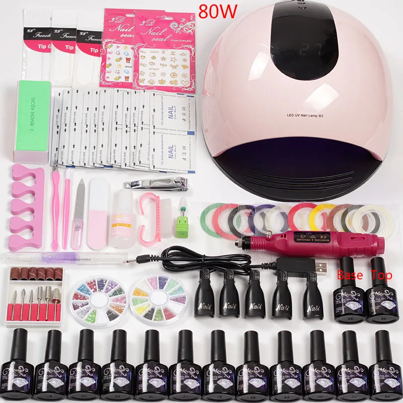 

Manicure Set Nail Kit LED Lamp 12 Color Gel Nail Polish Nail Tools Gel Varnish Lacquer Manicure Tools Supplies for Professionals