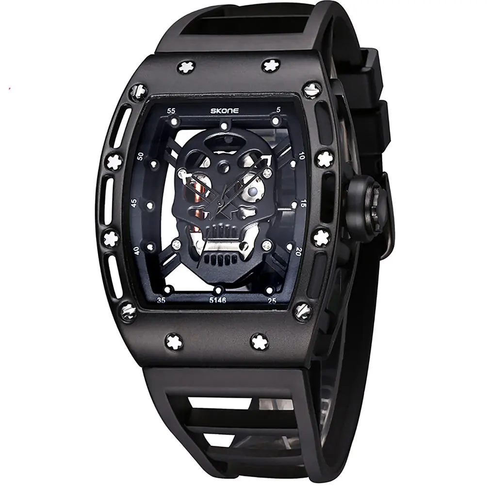 

Men's Watch Skull Watches Waterproof Wrist Watches Night Luminous Quartz Watches Punk Simple Casual Hollow Watches Men Dropship