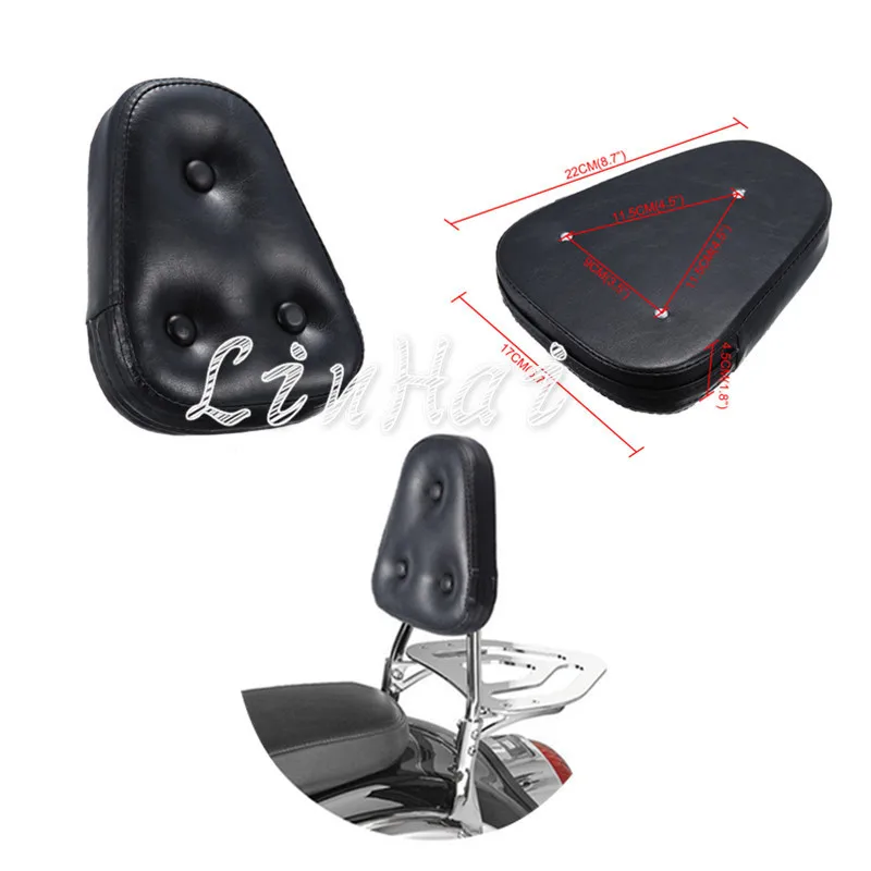 Universal Triangle Backrest Pad Sissy Bar Cushion Fit For Honda Harley
