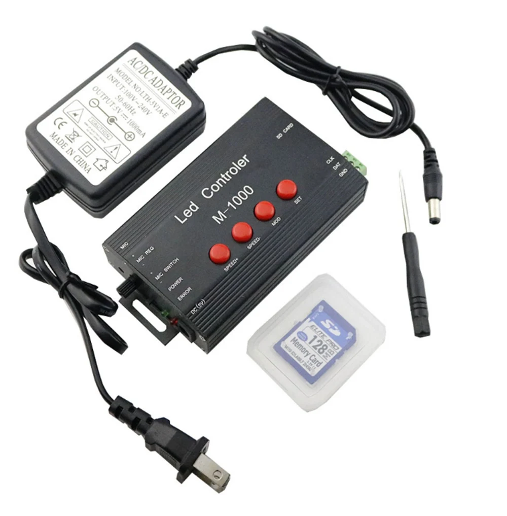 M-1000 RGB светодиодный контроллер программируемый светодиодный музыкальный контроллер 2048 пикселей для WS2812B WS2811 WS2801 SK6812 светодиодный полосы