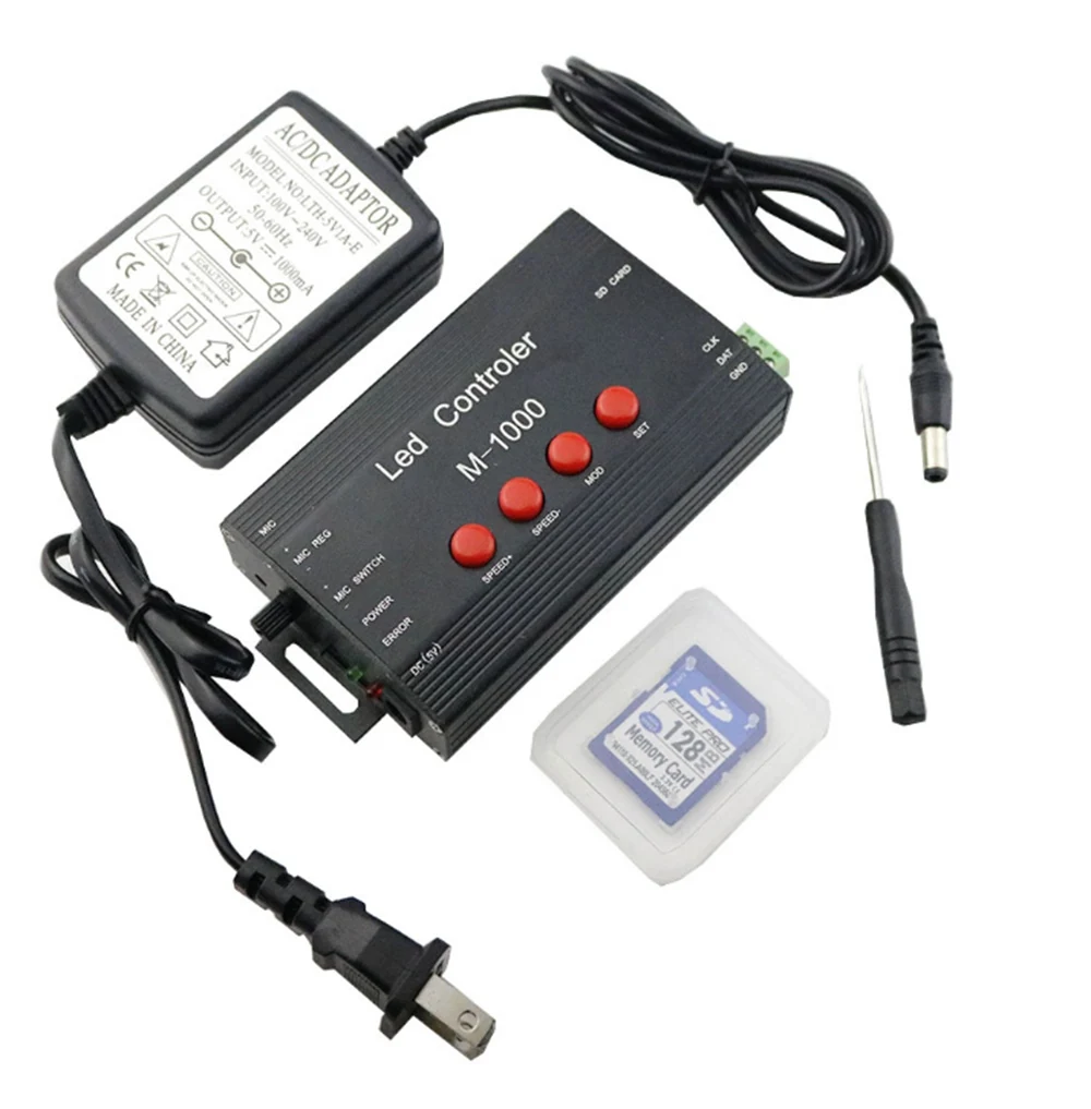 

M-1000 RGB LED Controller Led Programable Music Controller 2048 Pixel For WS2812B WS2811 WS2801 SK6812 Led Strip