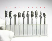10 pçs shank 3mm cabeça 6mm carboneto de tungstênio rebarbas rotativas arquivos cnc moldes acessórios para metalurgia polimento moedor elétrico