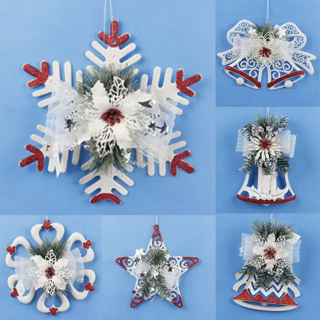 Christmas Snowflake SantaClaus Snowman Tree Hanging Christmas Tree Christmas Snowflake SantaClaus Snowman Tree Hanging Christmas Tree Ornament Hand Made Polymer Clay Christmas Decoration For Home - Christmas Snowflake SantaClaus Snowman Tree Hanging Christmas Tree