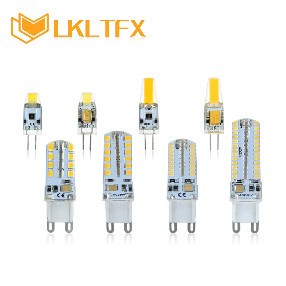 LKLTFX G4 G9 светодиодный ная лампа 12 В 220 3 Вт 2 1 кукурузная SMD 2835 COB прожектор для