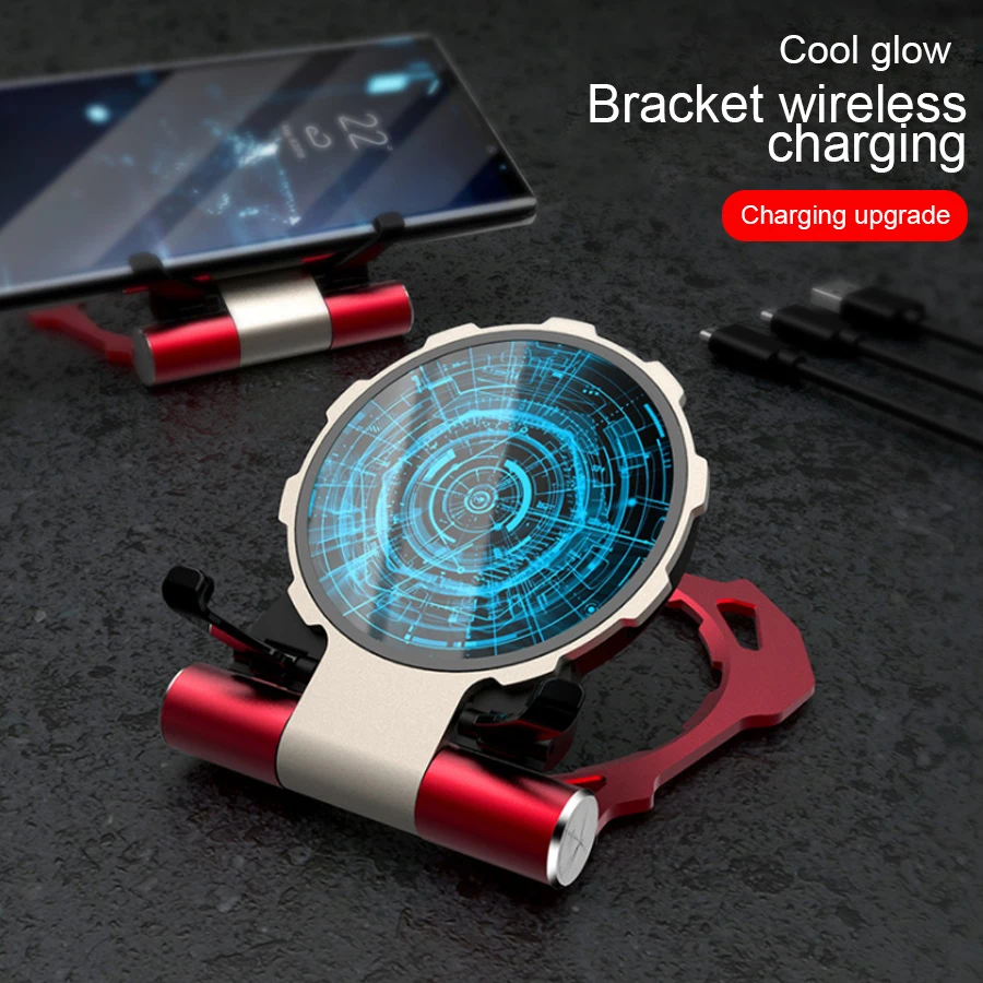 

HORUG Qi Wireless Charge For iphone8 X Samsung Car Mount Holder Stand Adapter Iron Man Multiple protection Wireless Charge Pad