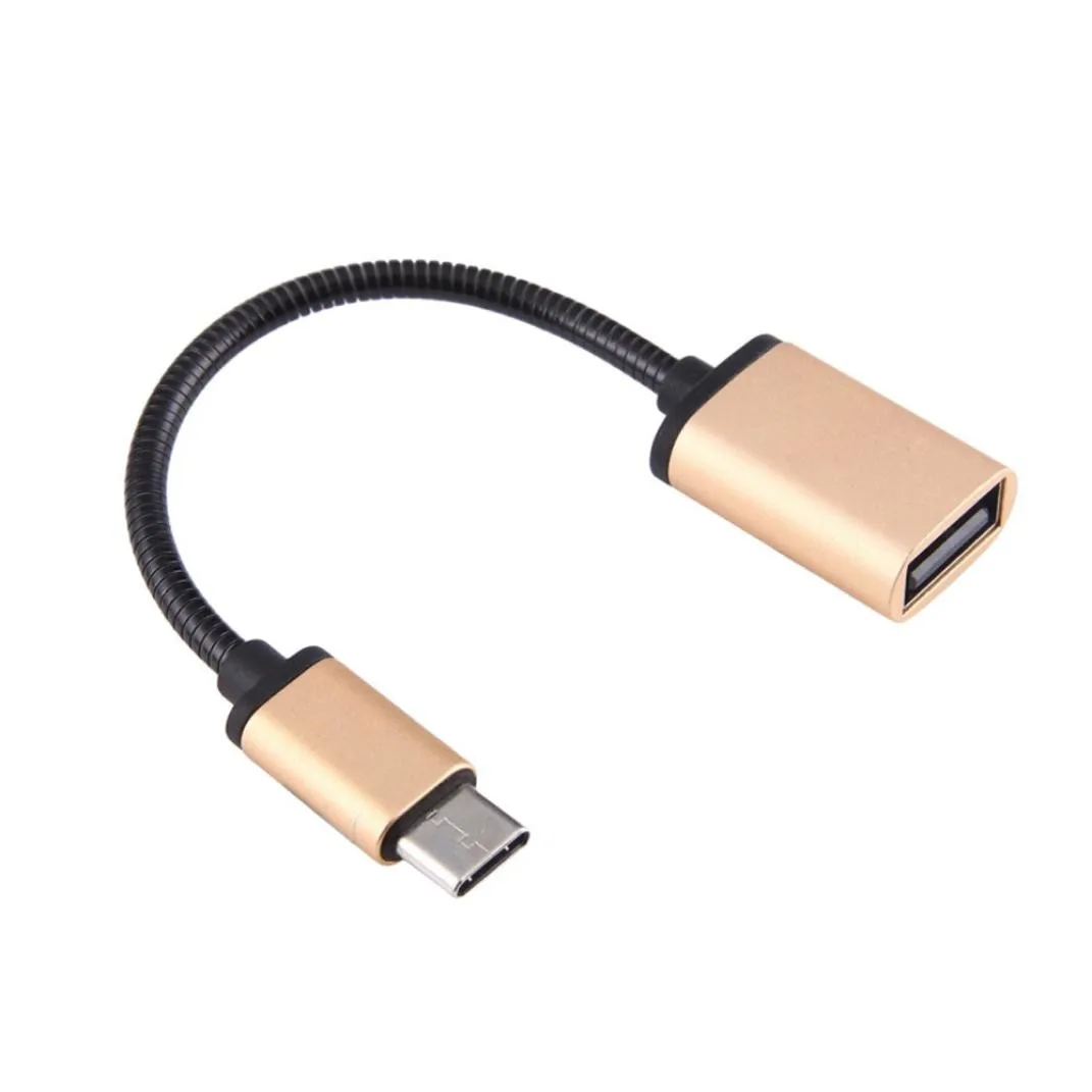 Металлический USB C 3,1 type C Мужской к USB OTG Кабель-адаптер для синхронизации данных Высокоскоростные сертифицированные аксессуары для мобильных телефонов - Цвет: Gold