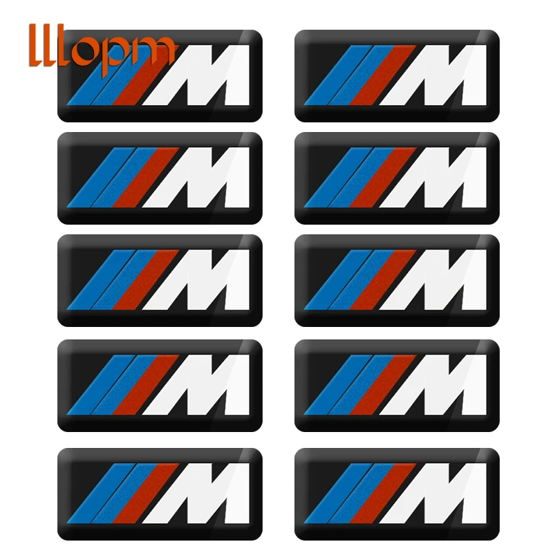 

10PCS M Mpower M-tech Emblem Badge Sticker Wheel Decal for BMW E46 E30 E34 E36 E39 E53 E60 E90 F10 F30 M3 M5 M6 Car styling