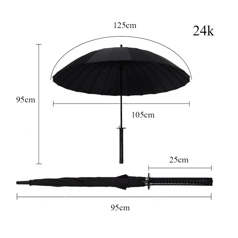 Japanese Samurai Umbrella Strong Windproof Semi Automatic Long Umbrella Large Man And Women's Business Umbrellas Mens Paraguas