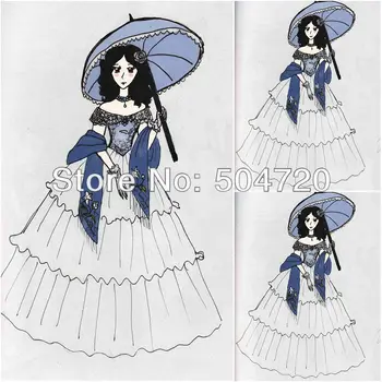 

Freeshipping!1860s White Cotton Civil War Southern Belle Gown Victorian Lolita dresses Gothic dress US6-26 V-259