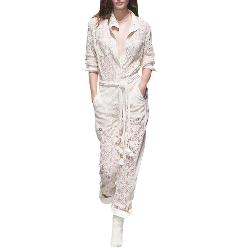 white lace playsuit long sleeve