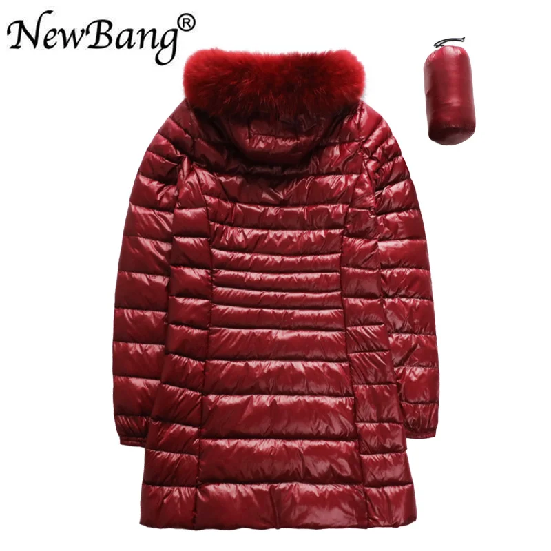 Бренд NewBang, 6XL, 7XL, 8XL, пуховик с мехом, женский пуховик, женский, длинный, зимний, женский, теплый, пуховик, с капюшоном