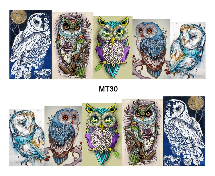 1 Sheet Nail MT30 Full Cover Owl On Tree Cartoon Cute Nail Art Water Transfer Sticker Decal For Nail Art Tattoo DIY Nail Tool : image 1 Sheet Nail MT30 Full Cover Owl On Tree Cartoon Cute Nail Art Water Transfer Sticker Decal For Nail Art Tattoo DIY Nail Tool