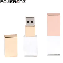POWERONE модный Кристальный стиль USB флеш-накопитель USB 4 ГБ 16 ГБ 32 ГБ 64 ГБ USB 2,0 Подарочный флеш-накопитель cle usb(более 10 шт. бесплатный логотип