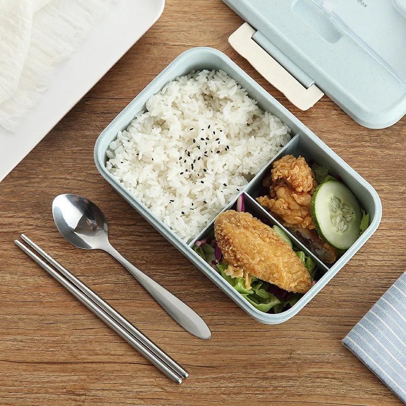 

Microwave Lunch Box Wheat Straw Dinnerware Storage Food Container Children Kids School Office Portable Bento Box
