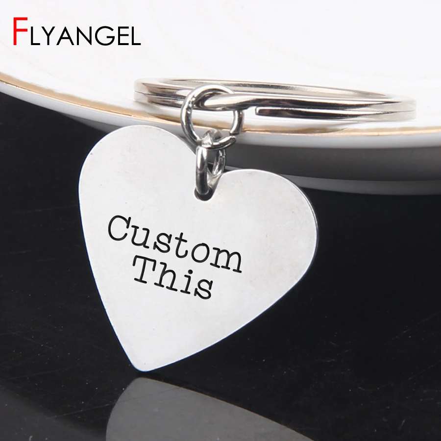 Custom Settings Couples Keyring Engrave Name, Date, Sentence, Words